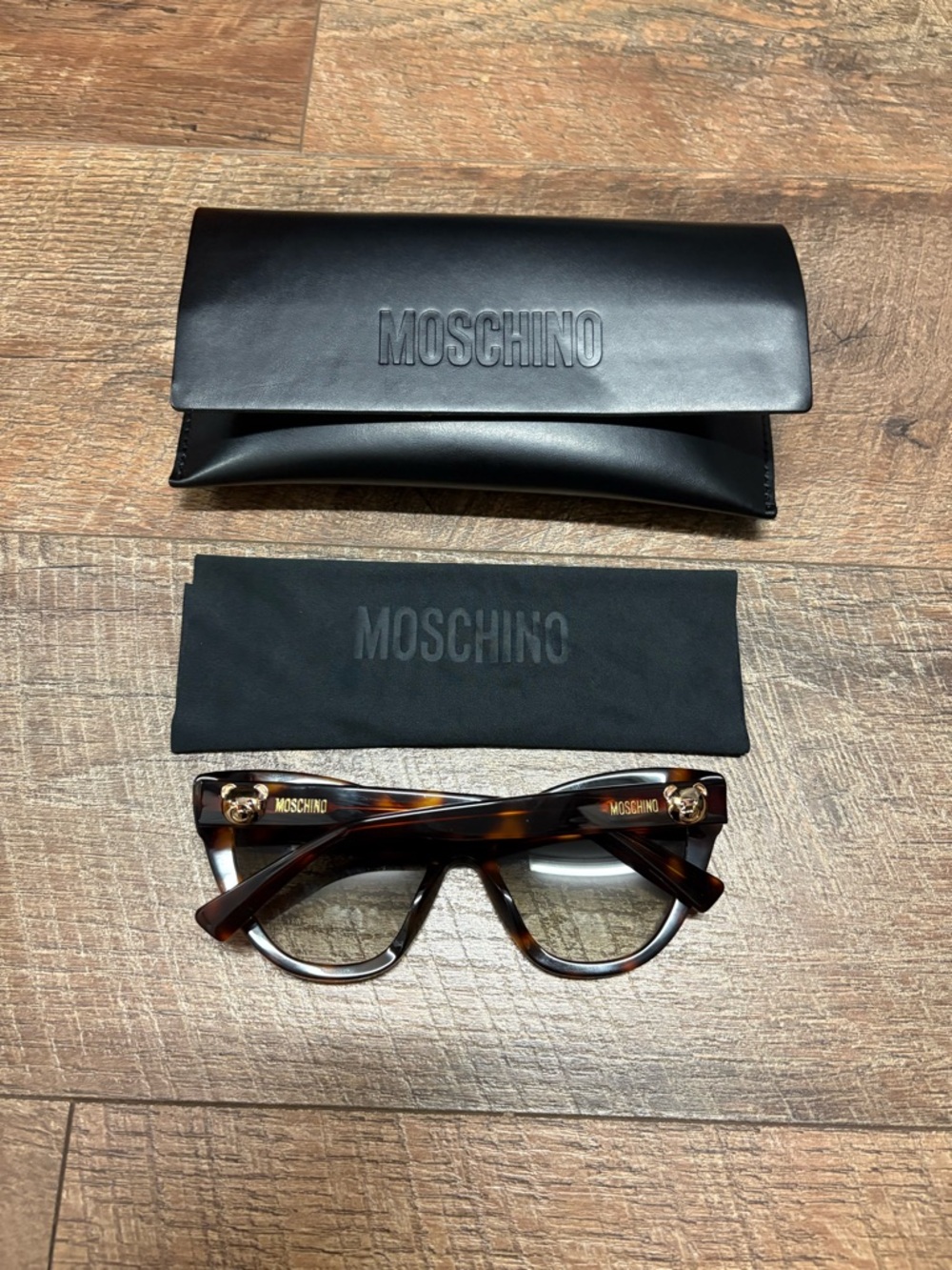 New Moschino Cat Eye Brown/Black 54mm Gradient Sunglasses - Picture 4 of 5